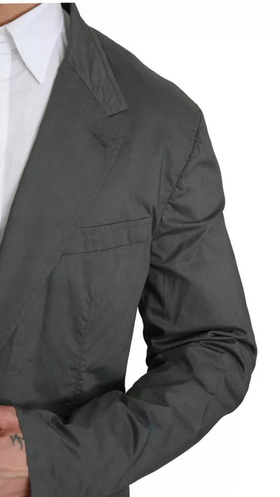 Dolce & Gabbana Grauer einreihiger formeller Blazer aus Baumwolle
