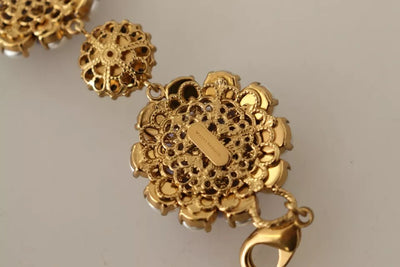 Dolce & Gabbana FIORI BLOOMING Florales Armband mit Barockkristallen aus Messing