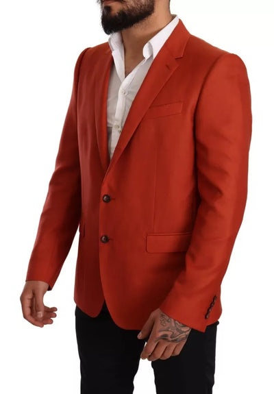 Dolce & Gabbana Orange MARTINI Kaschmir-Seidenmantel Blazer