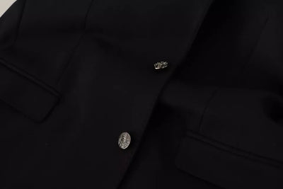 Dolce & Gabbana Schwarzer Baumwolle Slim Fit Mantel Blazer Jacke