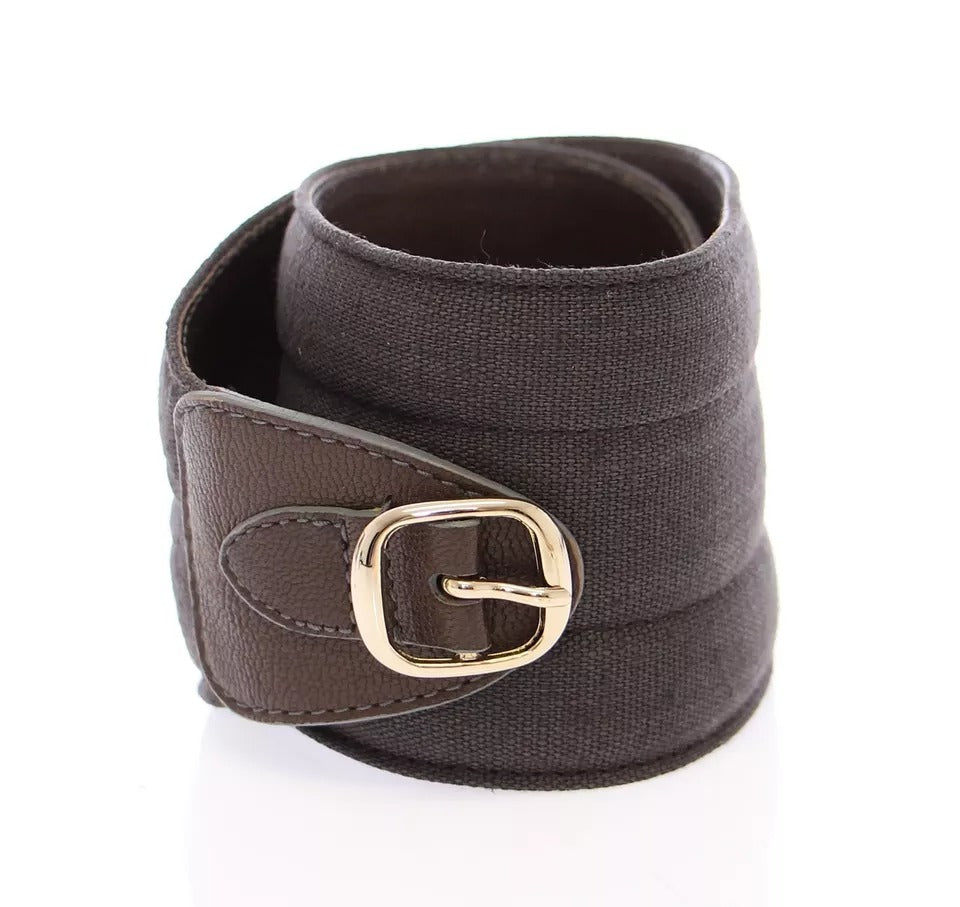 Dolce & Gabbana Brauner D&G-Ledergürtel mit Linnen-Logo