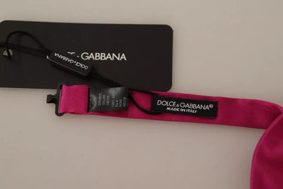 Dolce & Gabbana Rosa Seide Verstellbare Halsfliege Männer