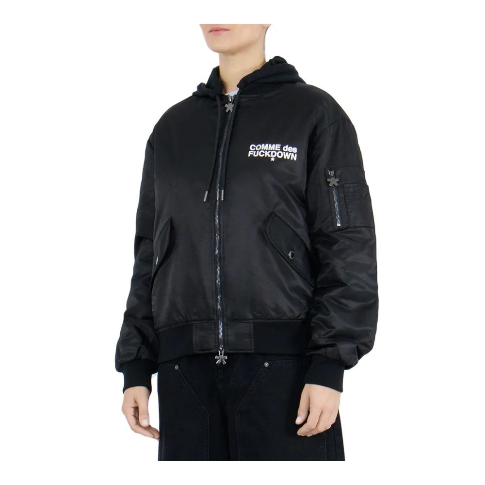 Comme Des Fuckdown Schwarze Nylon Jacken & Mantel