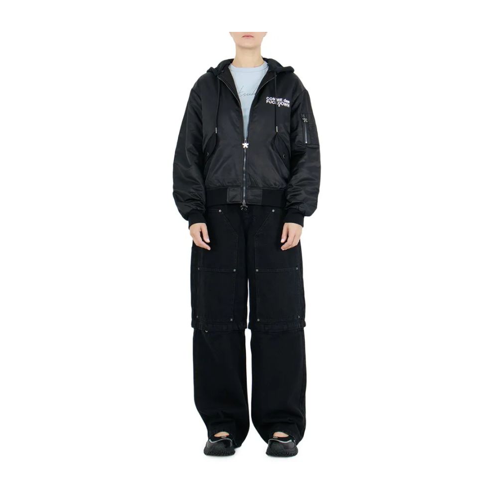 Comme Des Fuckdown Schwarze Nylon Jacken & Mantel