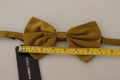 Dolce & Gabbana Senfgelbe 100% Seide Schmetterlingsfliege Herren