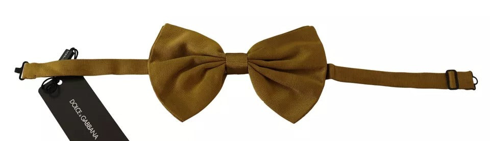 Dolce & Gabbana Senfgelbe 100% Seide Schmetterlingsfliege Herren
