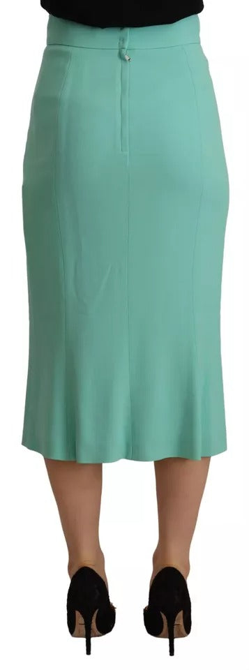 Dolce & Gabbana Mintgrüner Midirock aus Viskose mit Bleistiftschnitt