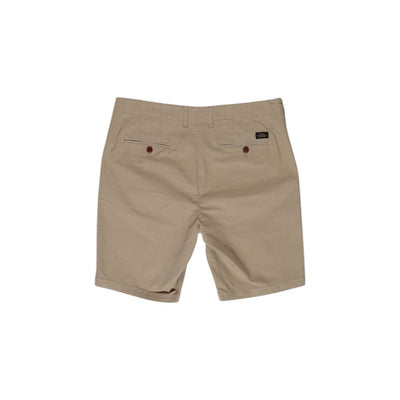 Superdry Beigefarbene Baumwoll-Bermudas