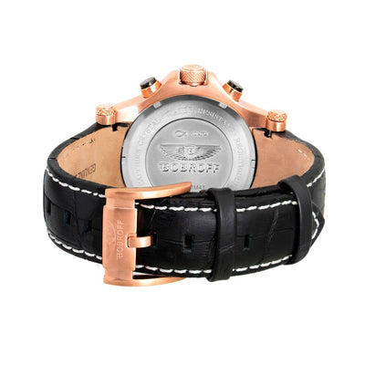 Bobroff Schwarze Lederuhr