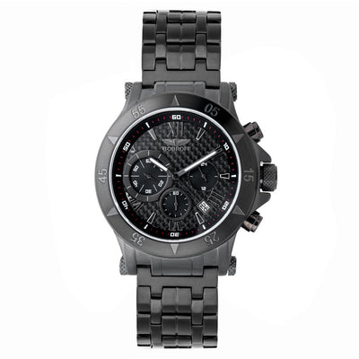 Bobroff Schwarze Uhr aus Edelstahl