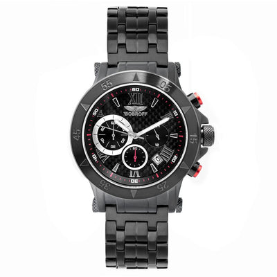 Bobroff Schwarze Uhr aus Edelstahl
