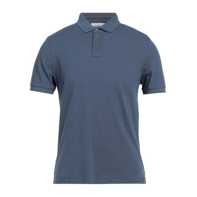 Alpha Studio Blaues Baumwoll-Poloshirt