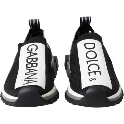Dolce & Gabbana Schwarz Weiß Slip On Sorrento Sneakers Schuhe