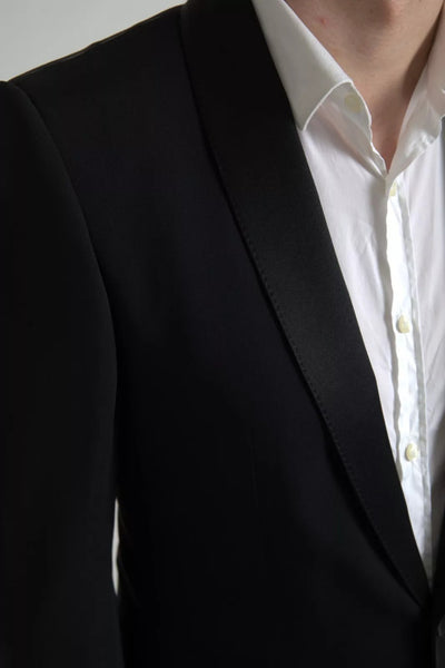 Dolce & Gabbana Schwarzer einreihiger Wollblazer MARTINI Bekleidung