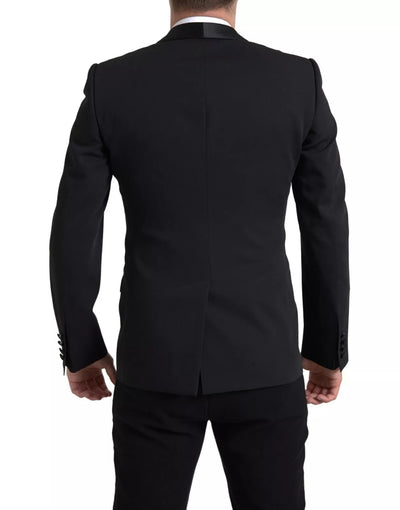 Dolce & Gabbana Schwarzer einreihiger Wollblazer MARTINI Bekleidung