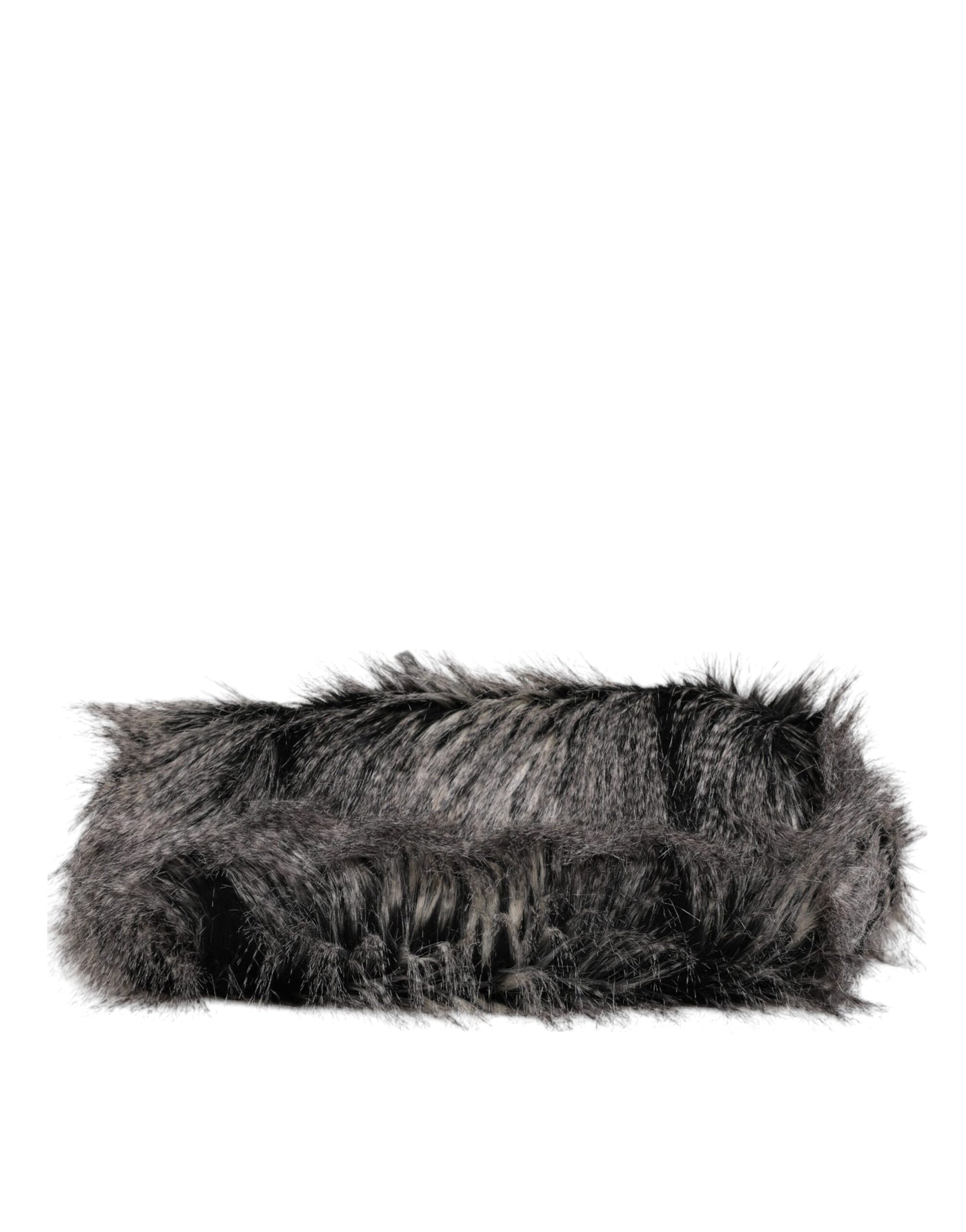 Dolce & Gabbana Schwarze Oversize-Kunstfell-Einkaufstasche
