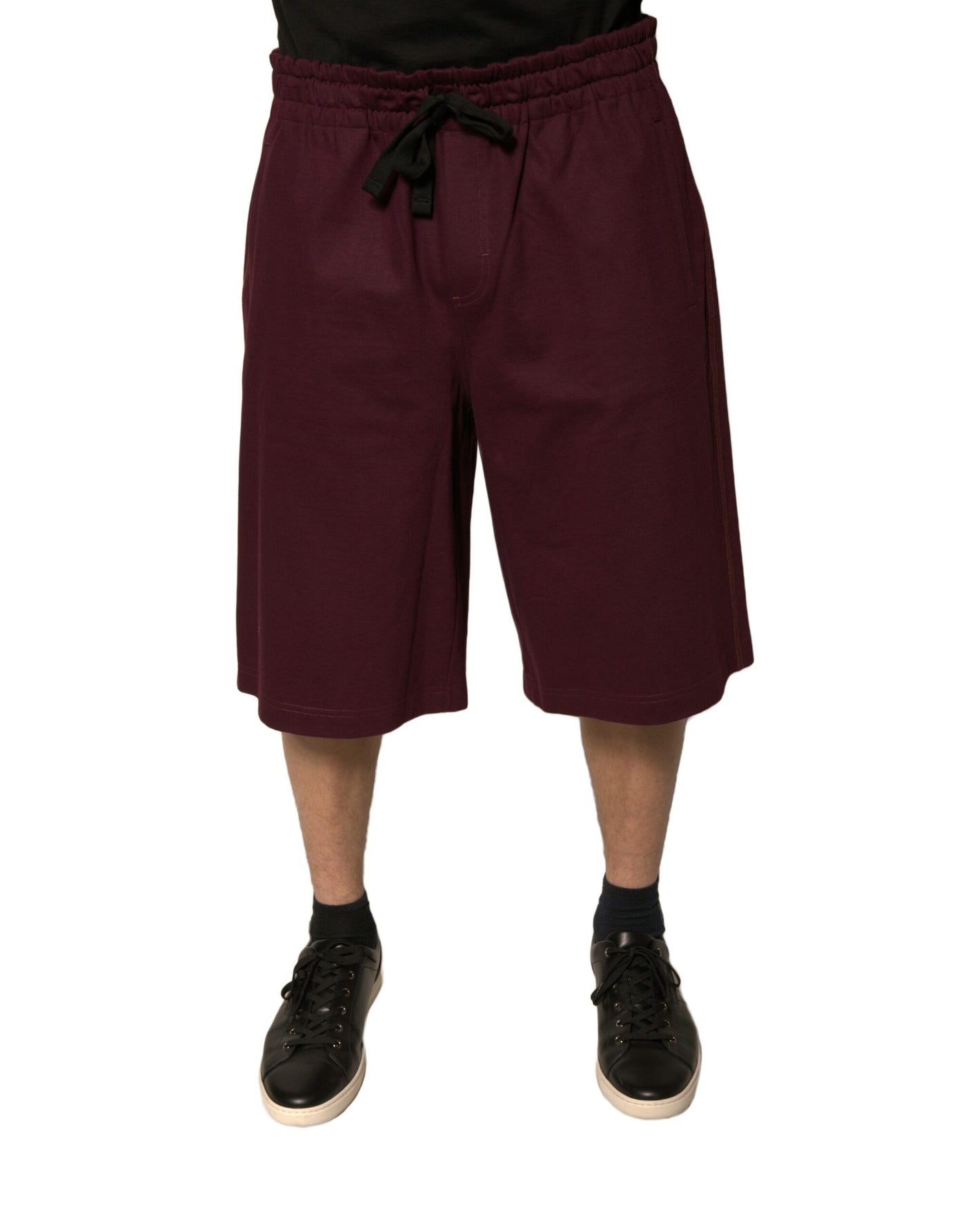Dolce & Gabbana Kastanienbraune Bermudashorts aus Baumwolle mit mittlerer Taille