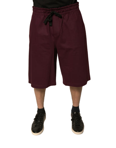 Dolce & Gabbana Kastanienbraune Bermudashorts aus Baumwolle mit mittlerer Taille