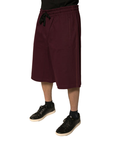 Dolce & Gabbana Kastanienbraune Bermudashorts aus Baumwolle mit mittlerer Taille