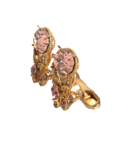 Dolce & Gabbana Goldfarbener 925 Sterling Silber Kristall Manschettenknopf