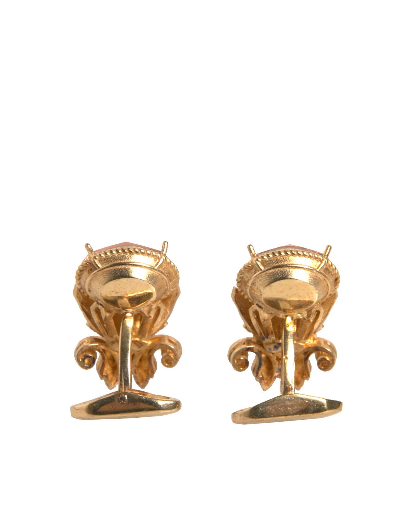 Dolce & Gabbana Goldfarbener 925 Sterling Silber Kristall Manschettenknopf