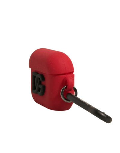 Dolce & Gabbana Rote Silikon-Gummi-Logo geprägte Airpods Hülle