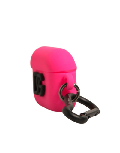 Dolce & Gabbana Rosa Silikon-Gummi-Logo geprägte Airpods Hülle