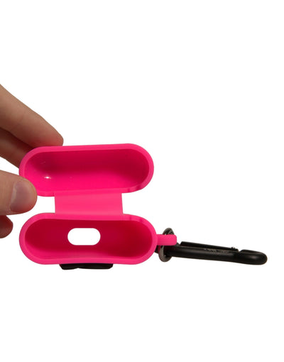 Dolce & Gabbana Rosa Silikon-Gummi-Logo geprägte Airpods Hülle