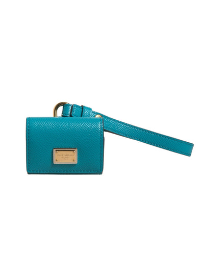 Dolce & Gabbana Grünes Logo Plaque Leder Gold Metall Strap Airpods Fall