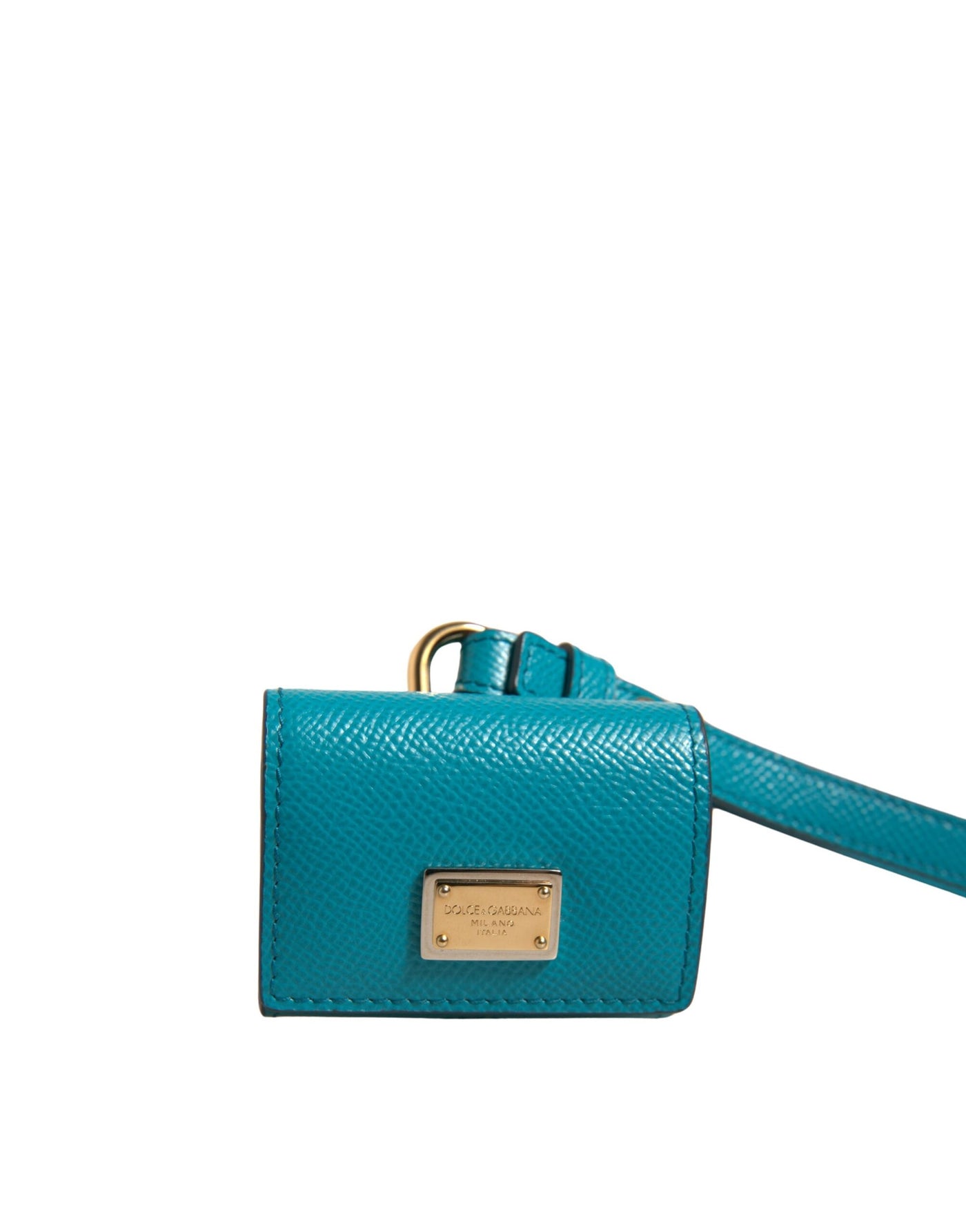 Dolce & Gabbana Grünes Logo Plaque Leder Gold Metall Strap Airpods Fall