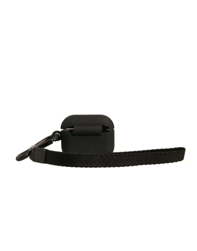 Dolce & Gabbana Schwarzes Silikon-Gummi-Logo geprägte Airpods Hülle