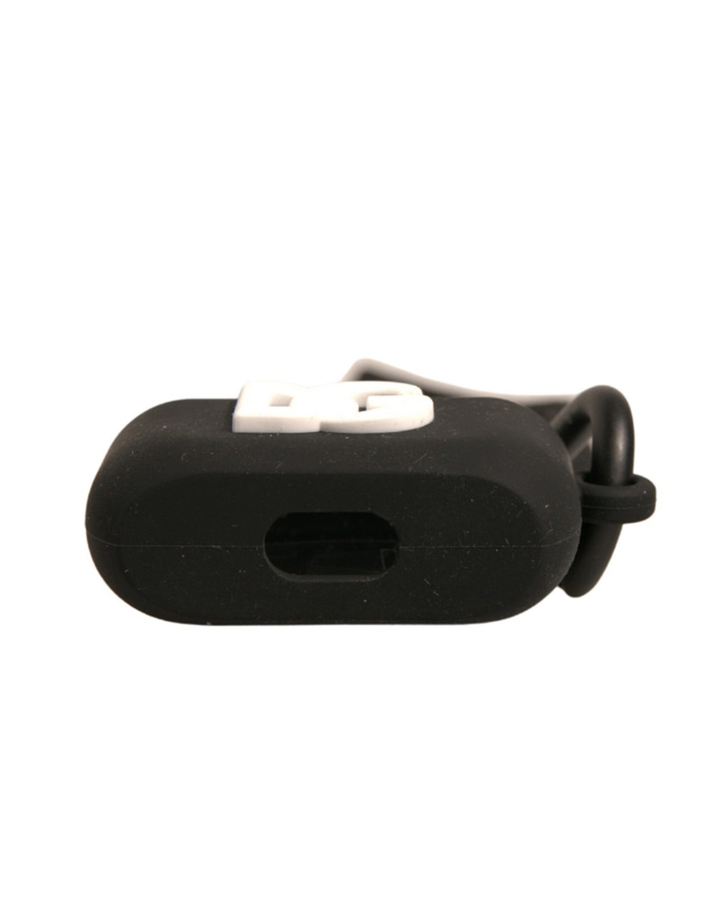Dolce & Gabbana Schwarzes Silikon-Gummi-Logo geprägte Airpods Hülle