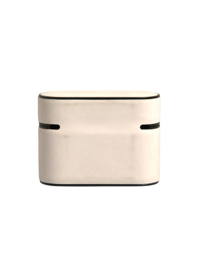 Dolce & Gabbana Weißes PVC geprägte Logo Plaque Halter Airpods Fall