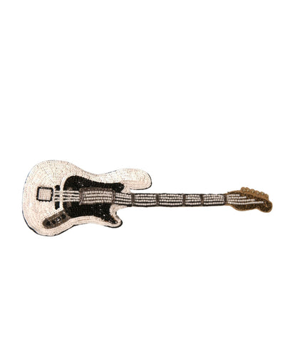 Dolce & Gabbana Gold Messing Perlen Gitarre Pin Brosche