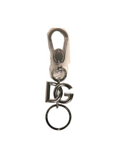 Dolce & Gabbana Silber Messing DG Logo Schlüsselanhänger Metallring Schlüsselanhänger