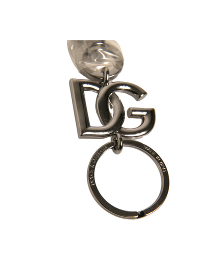 Dolce & Gabbana Silber Messing DG Logo Schlüsselanhänger Metallring Schlüsselanhänger