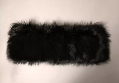 Dolce & Gabbana Schwarzer Pelzschulterkragen Wickelschal Halstuch