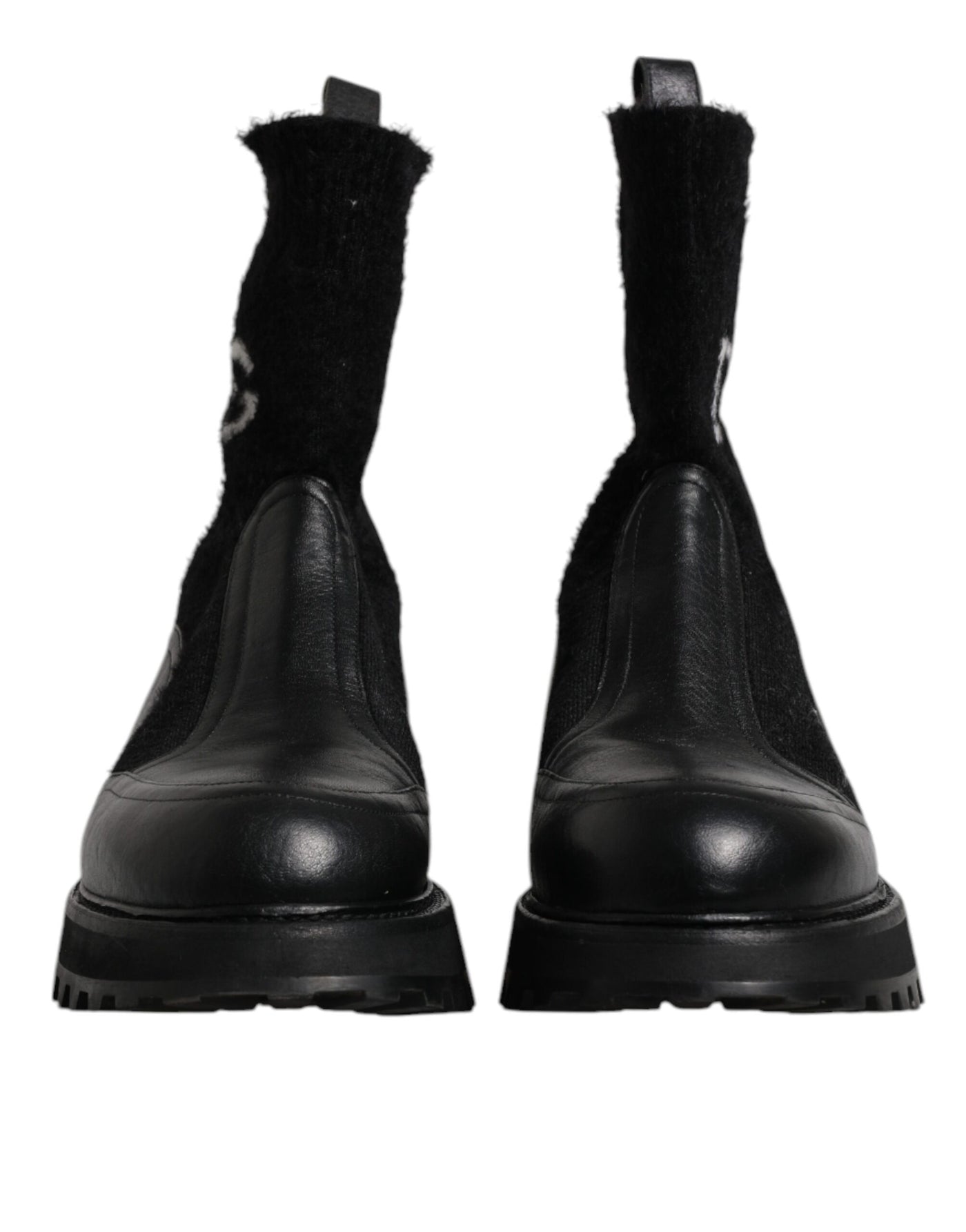 Dolce & Gabbana Schwarz DG Logo Horse Sock Ankle Boots Schuhe