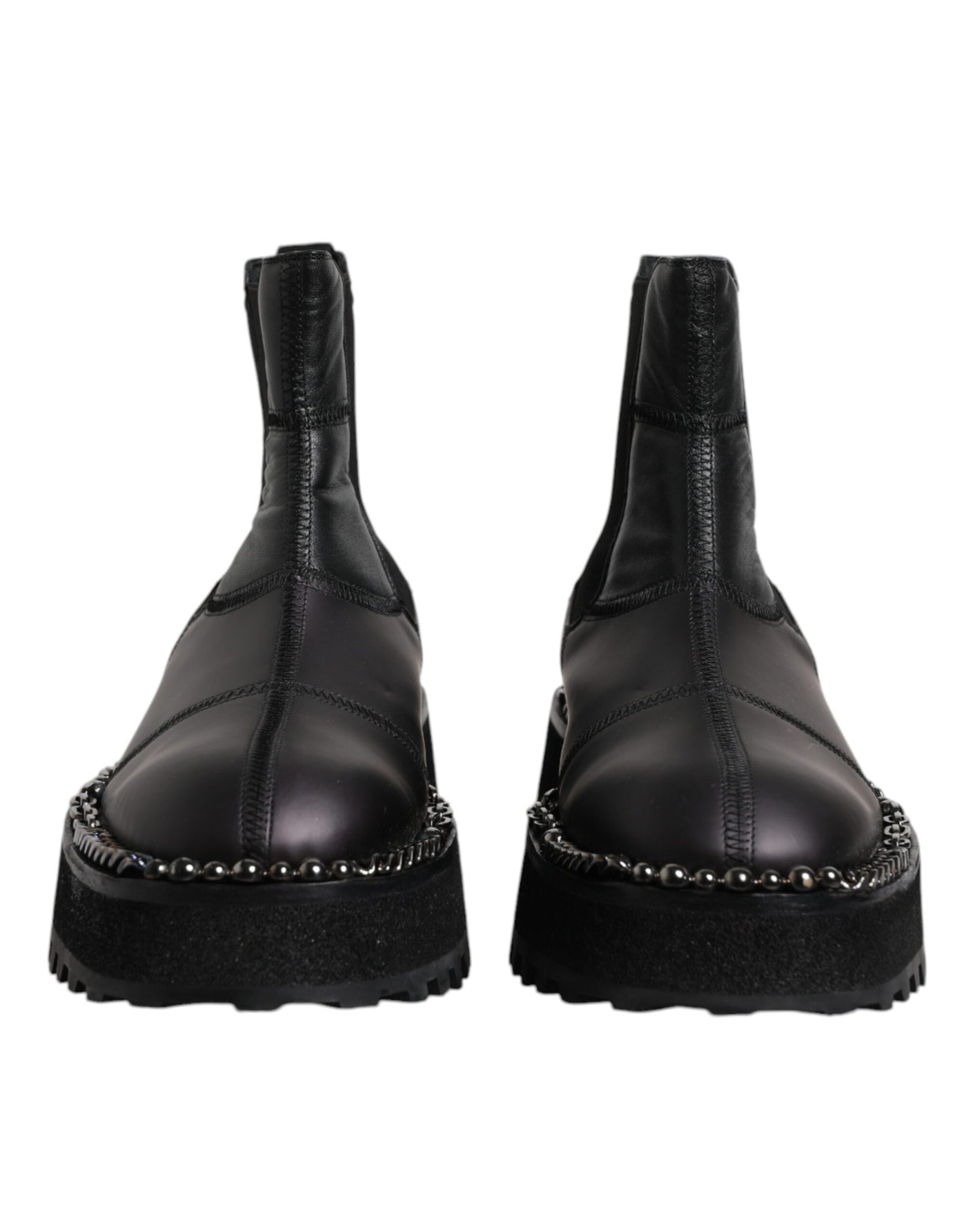 Dolce & Gabbana Schwarze Chelsea Boots Leder Schlupfschuhe