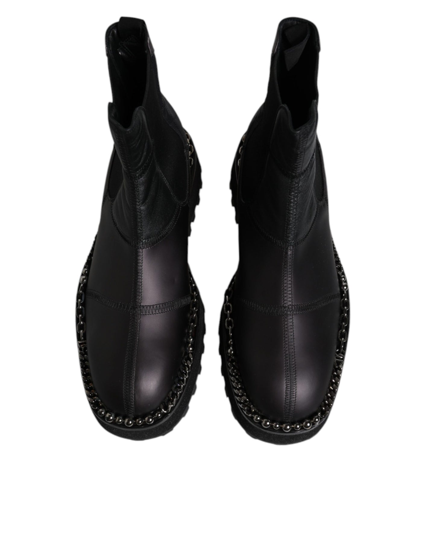 Dolce & Gabbana Schwarze Chelsea Boots Leder Schlupfschuhe