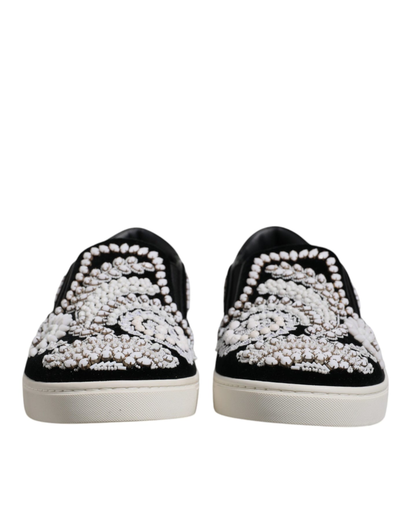 Dolce & Gabbana Schwarz verschönert London Männer Slip On Schuhe