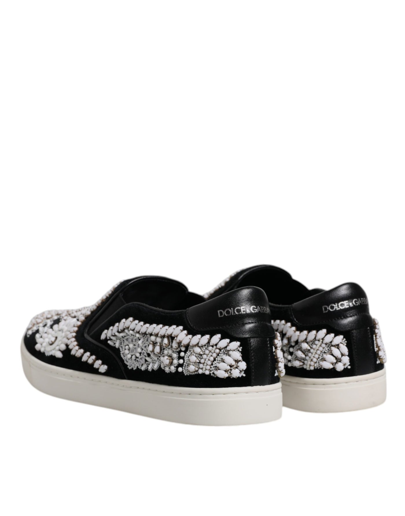 Dolce & Gabbana Schwarz verschönert London Männer Slip On Schuhe
