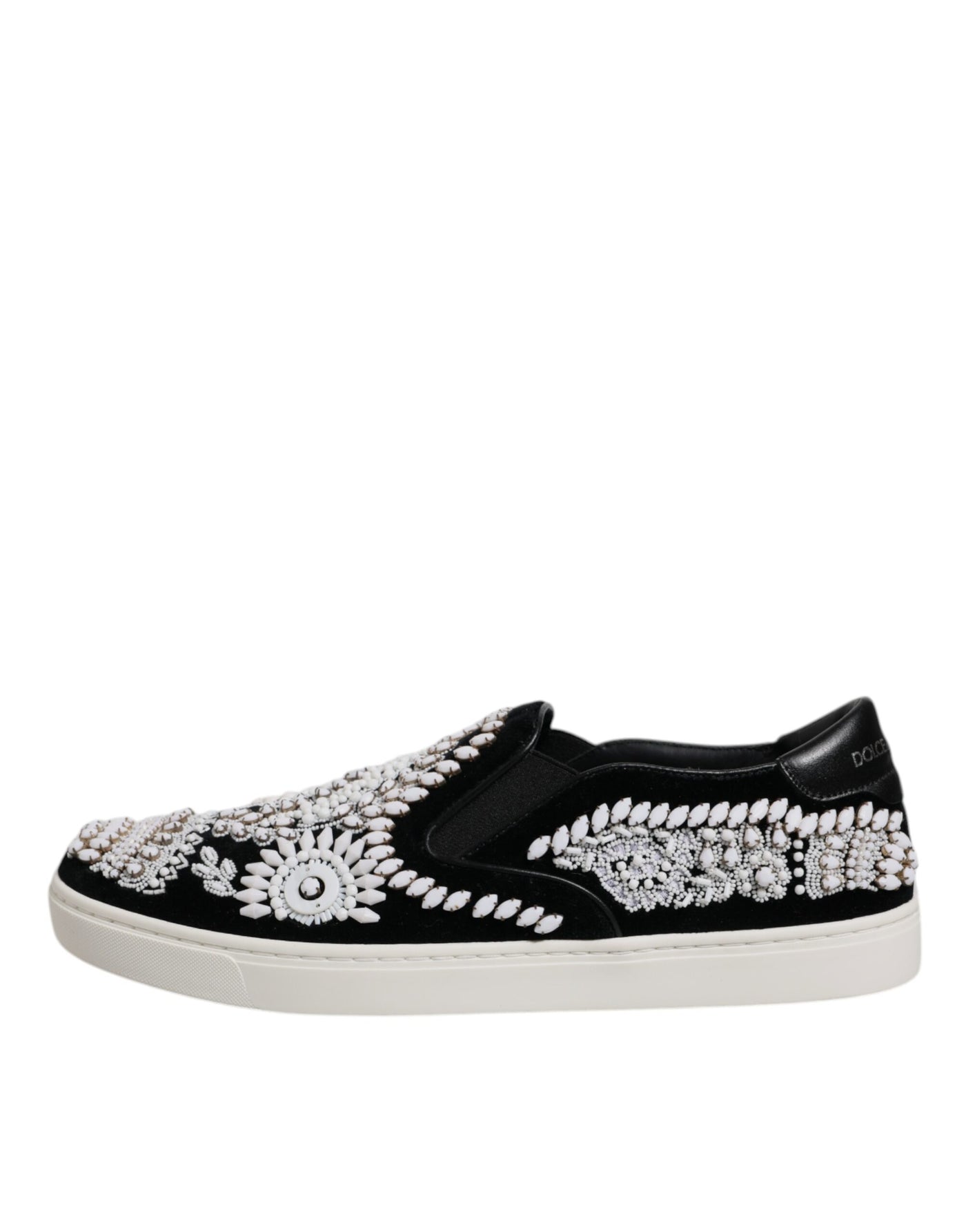 Dolce & Gabbana Schwarz verschönert London Männer Slip On Schuhe