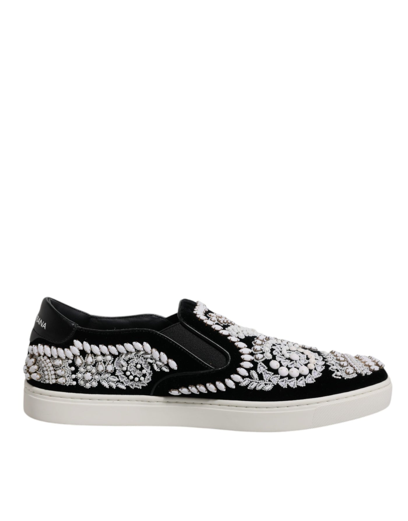 Dolce & Gabbana Schwarz verschönert London Männer Slip On Schuhe