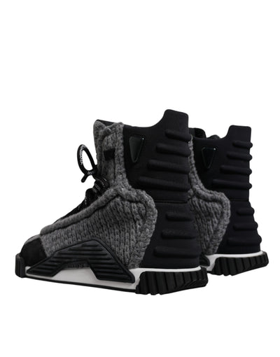 Dolce & Gabbana Grau Schwarz NS1 High Top Stiefel Sneakers Schuhe