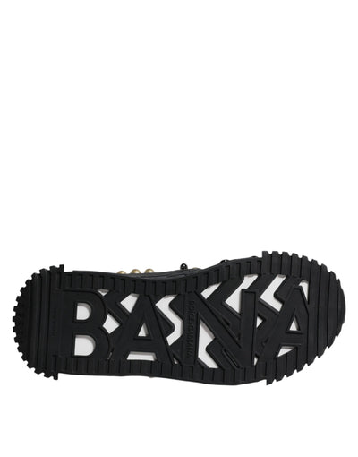 Dolce & Gabbana Schwarze Leder Nieten-Sandalen Schuhe