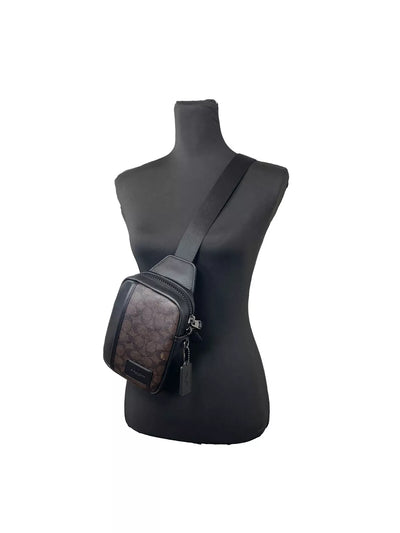 COACH Edge L Pack Rucksack Sling Bag Schwarz Walnuss (CW347)