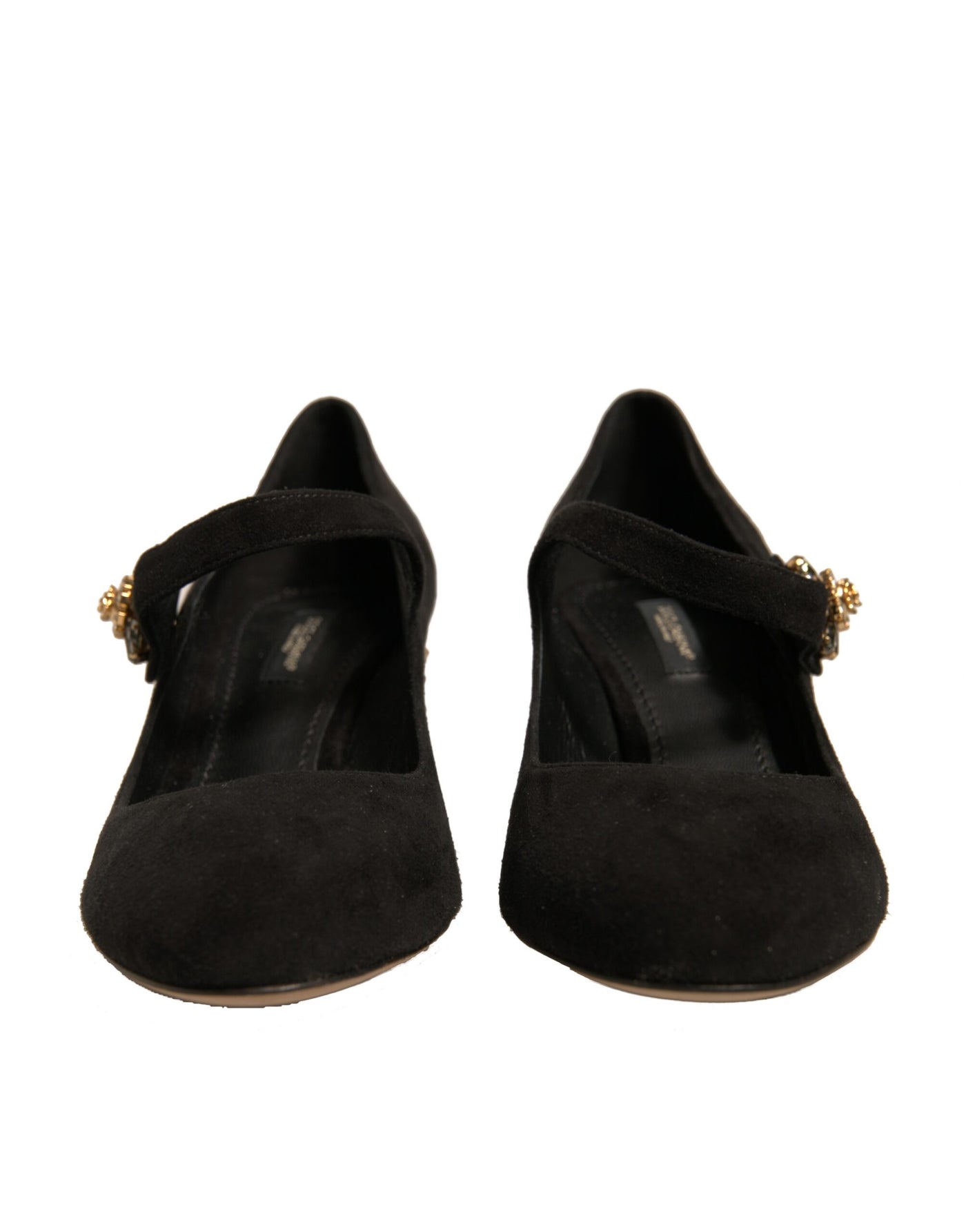 Dolce & Gabbana Schwarz Wildleder Juwelen Mary Jane Pumps Schuhe
