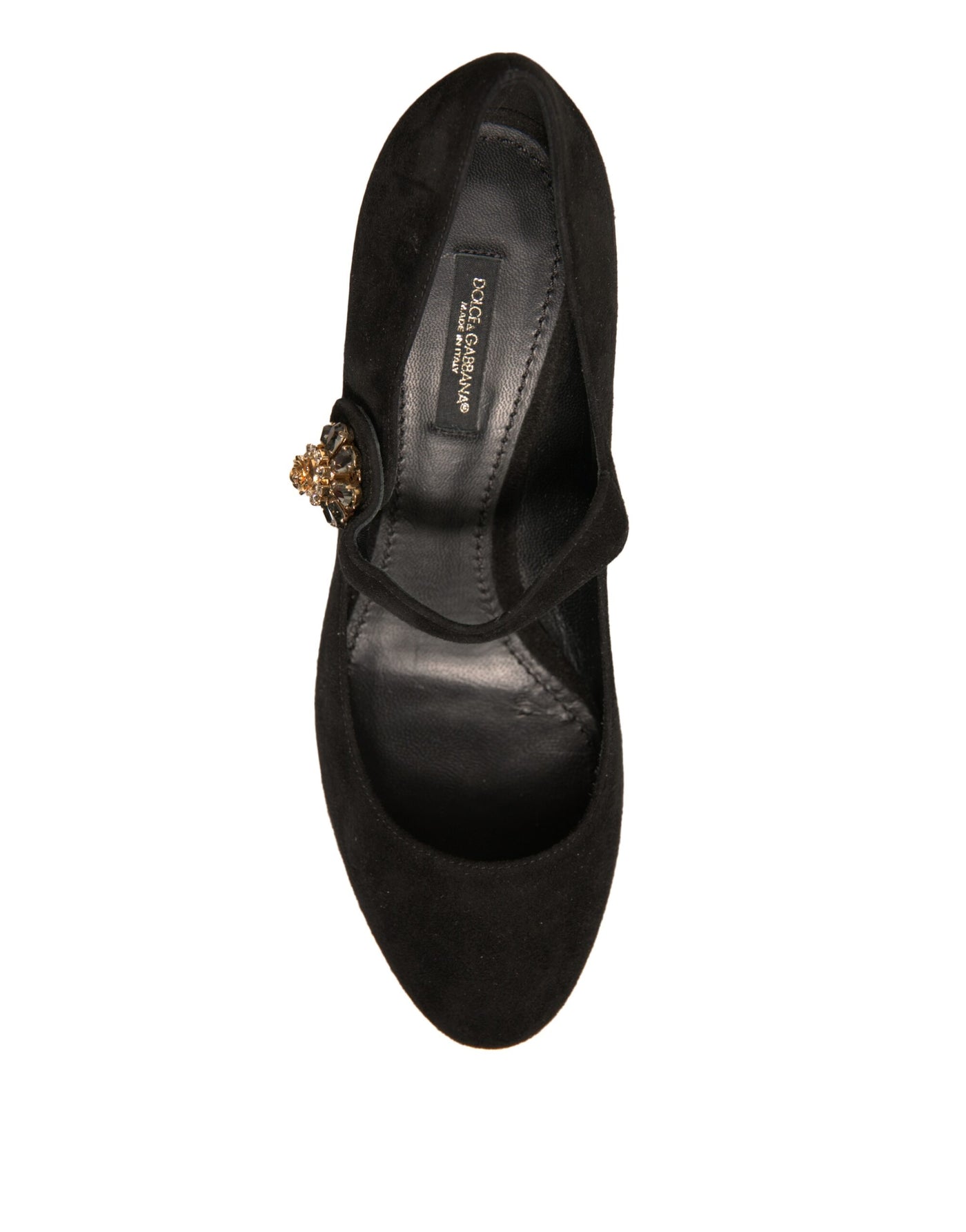 Dolce & Gabbana Schwarz Wildleder Juwelen Mary Jane Pumps Schuhe