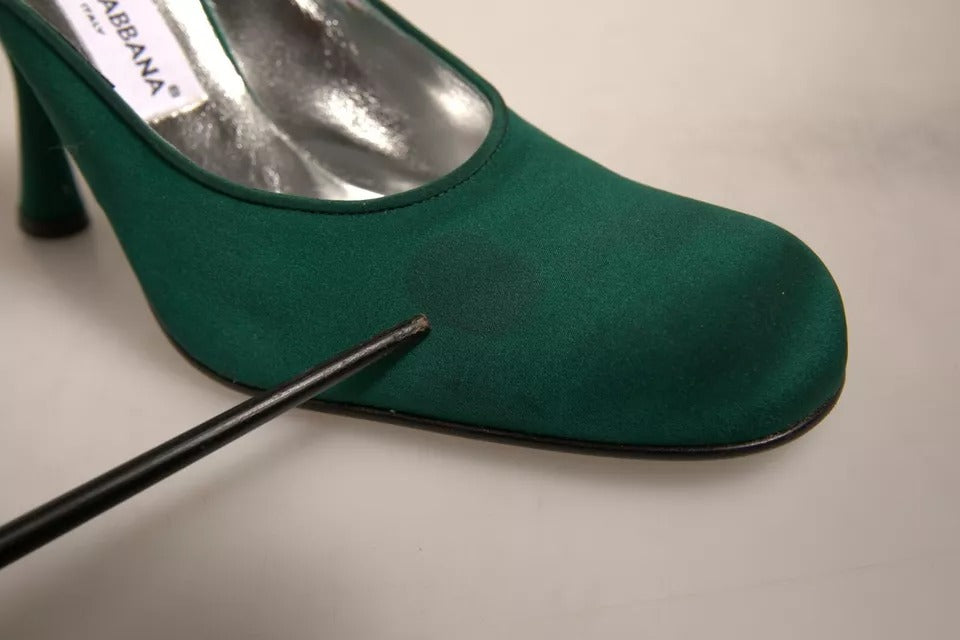 Dolce & Gabbana Grün Wildleder Leder High Heel Pumps Schuhe